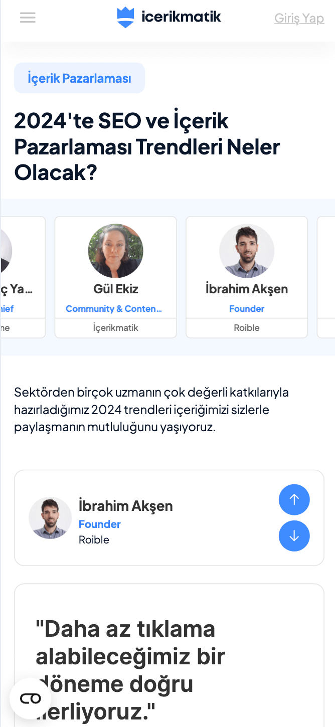 ROIBLE İçerikmatik 2024 trendleri