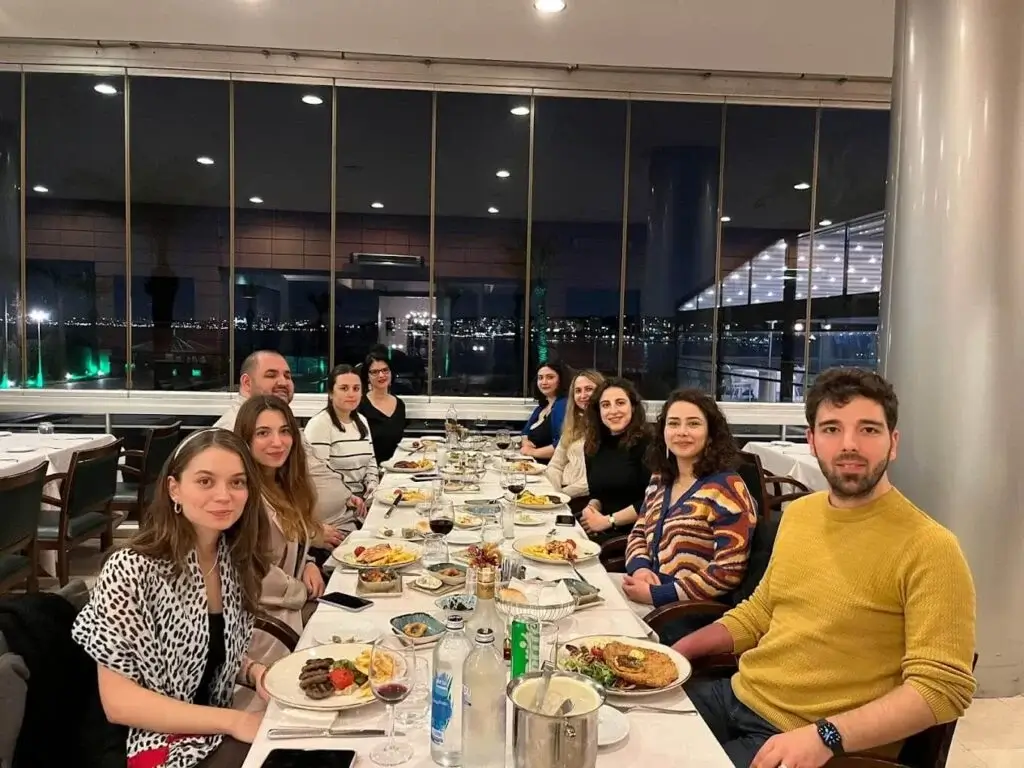 Roible team at a dinner