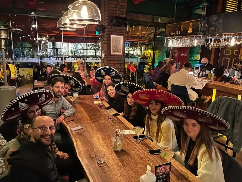 Roible team at a Mexican restaurant